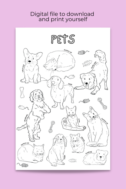 Giant coloring poster | Pets