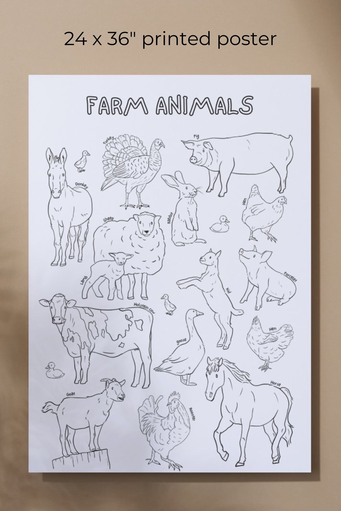 Giant coloring poster | Farm animals