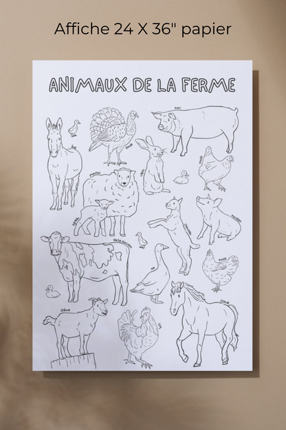 Giant coloring poster | Farm animals