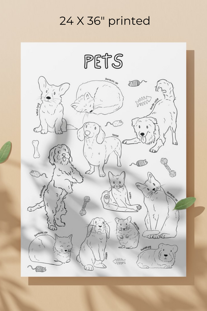 Giant coloring poster | Pets